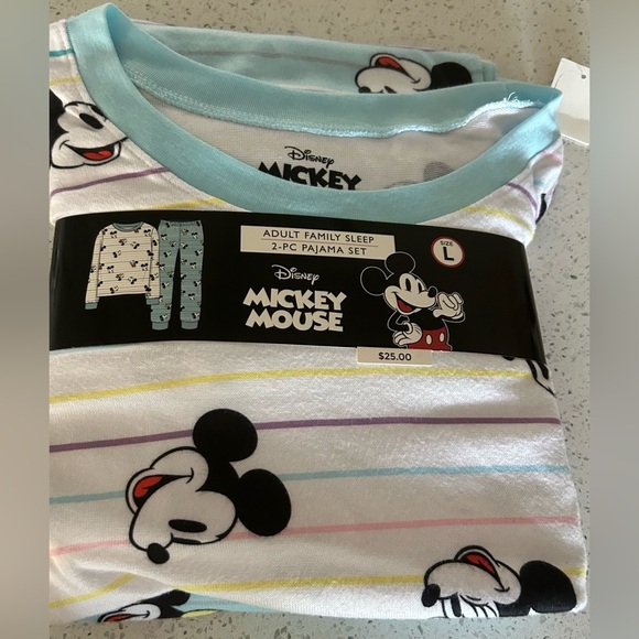 Disney Mickey Mouse adult Pajamas - Multi color size L new - Picture 1 of 2
